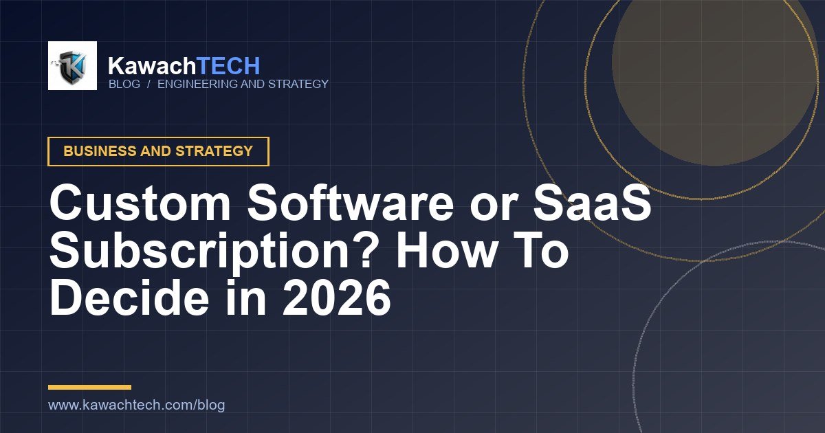 Two paths representing building custom software or buying a SaaS subscription