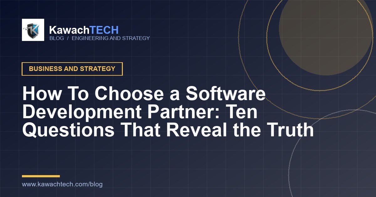 Founder interviewing a software development team with a checklist of questions